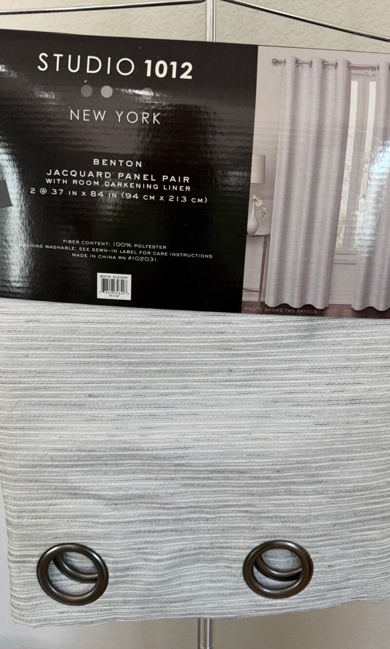 Studio 1012 Pair of Two Jacquard Texture Room Darkening Panels Grommet Top NWT